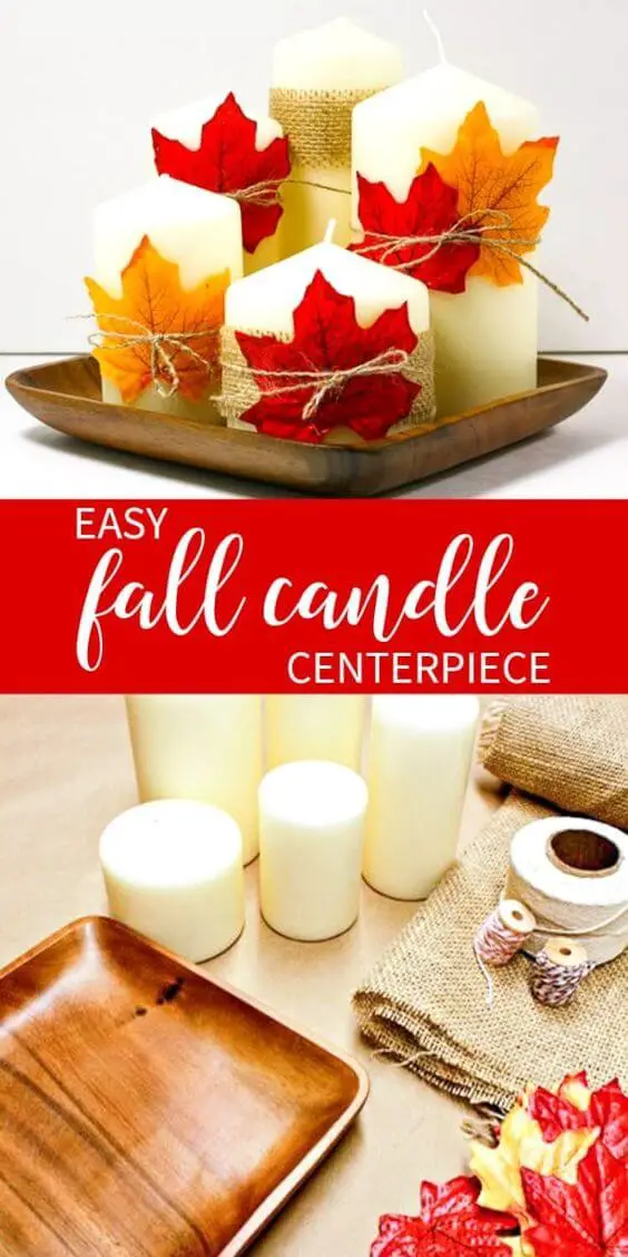 Easy & Inexpensive Way to Create a Fall Candle Centerpiece