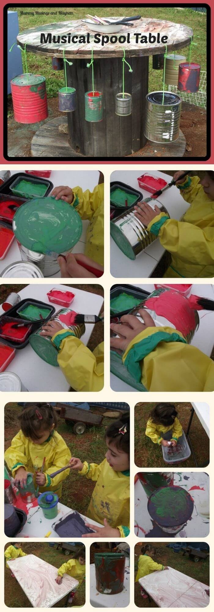 Natural playspaces: Musical spool table