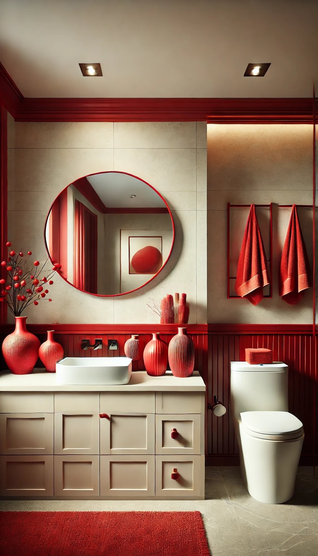 Red Art and Decorative Pieces