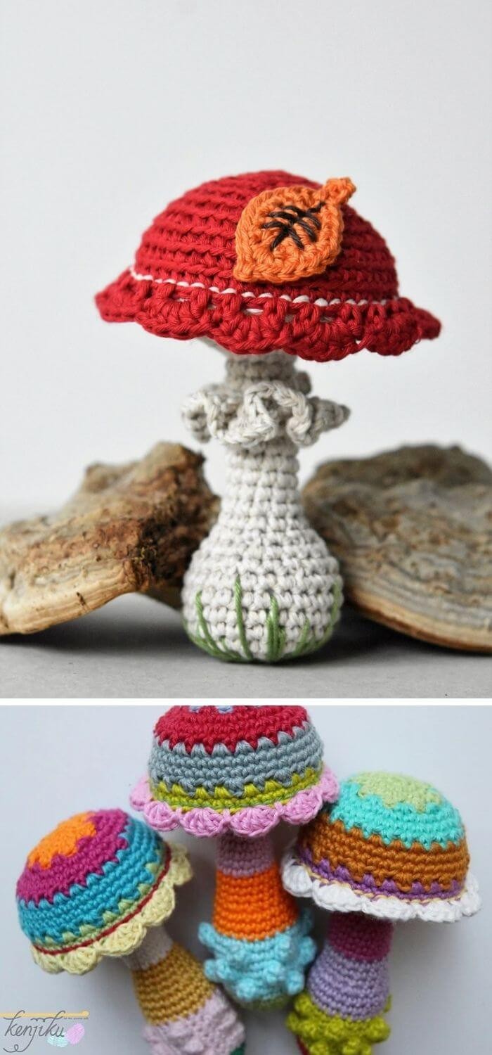 Mushroom baby rattle