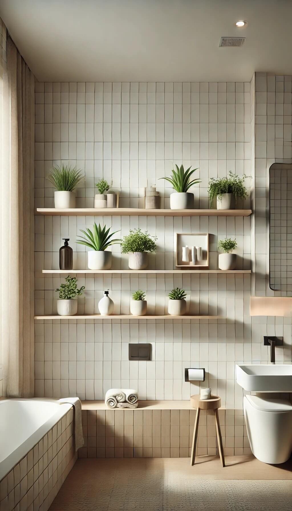 Floating Shelves with Plants