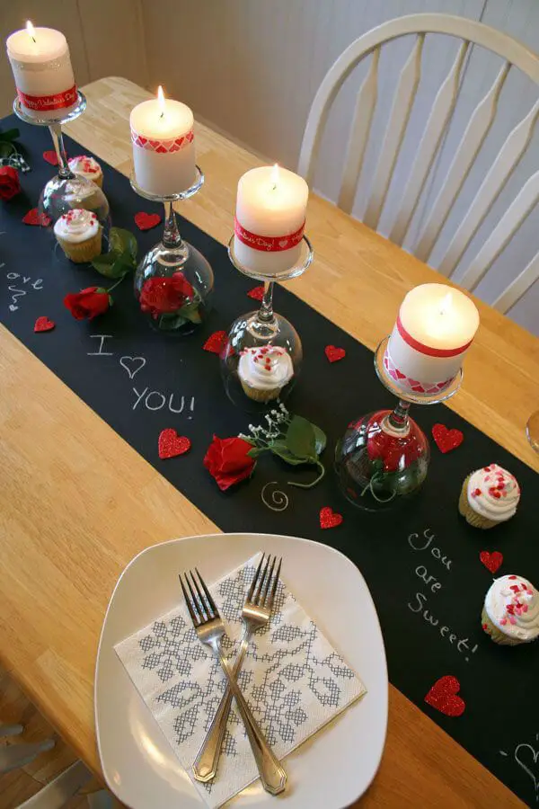 Romantic Table Setting With Candles