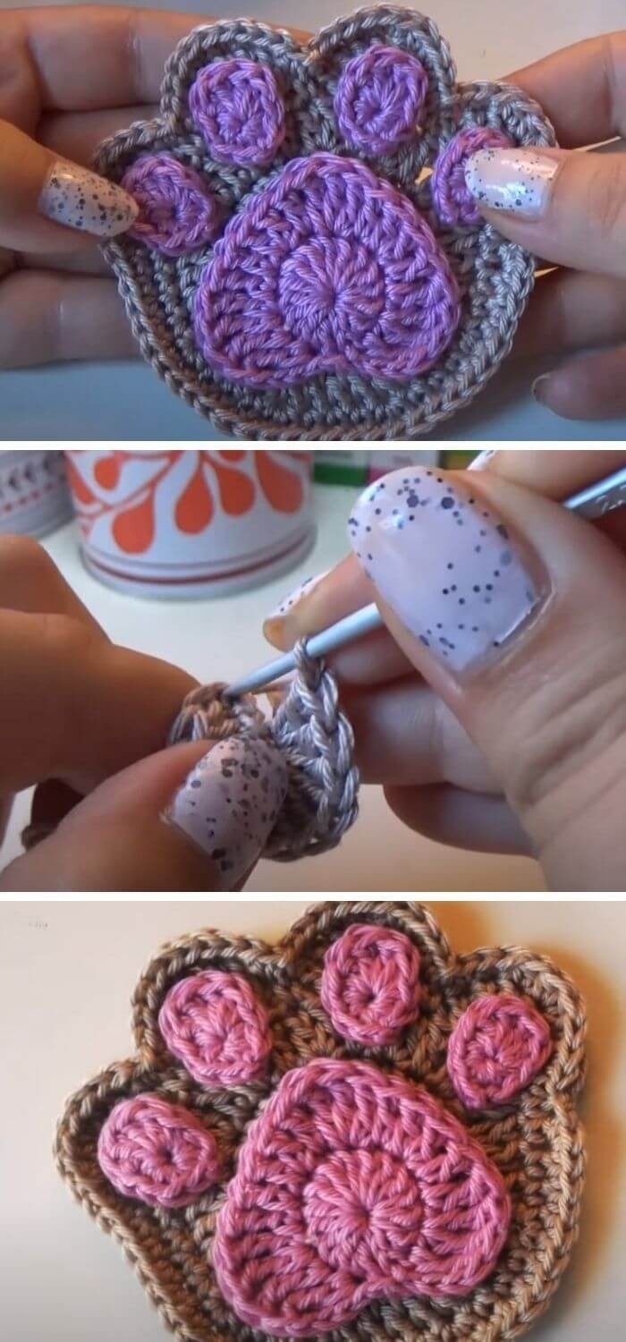 Crochet paw