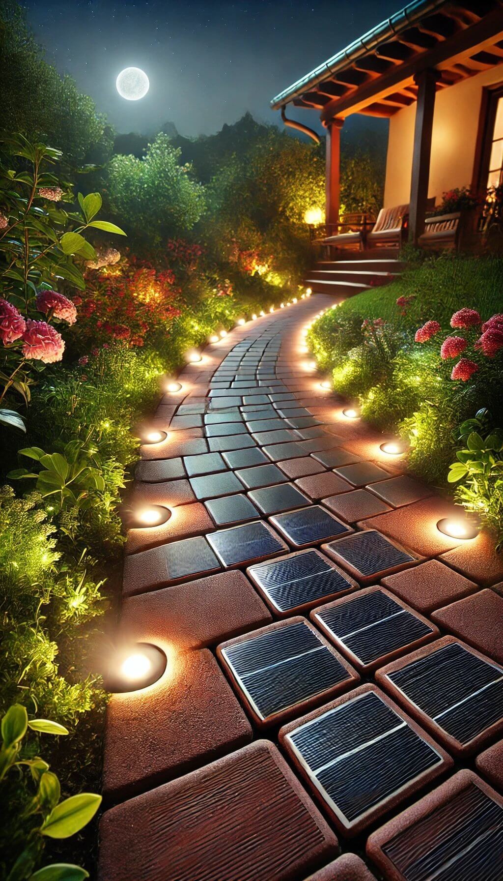 Brick Edging with Lighting