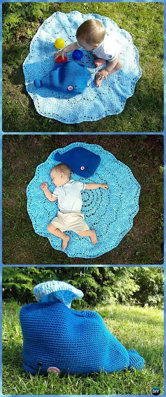 Crochet Willy the Whale Splish-Splash Blanket.