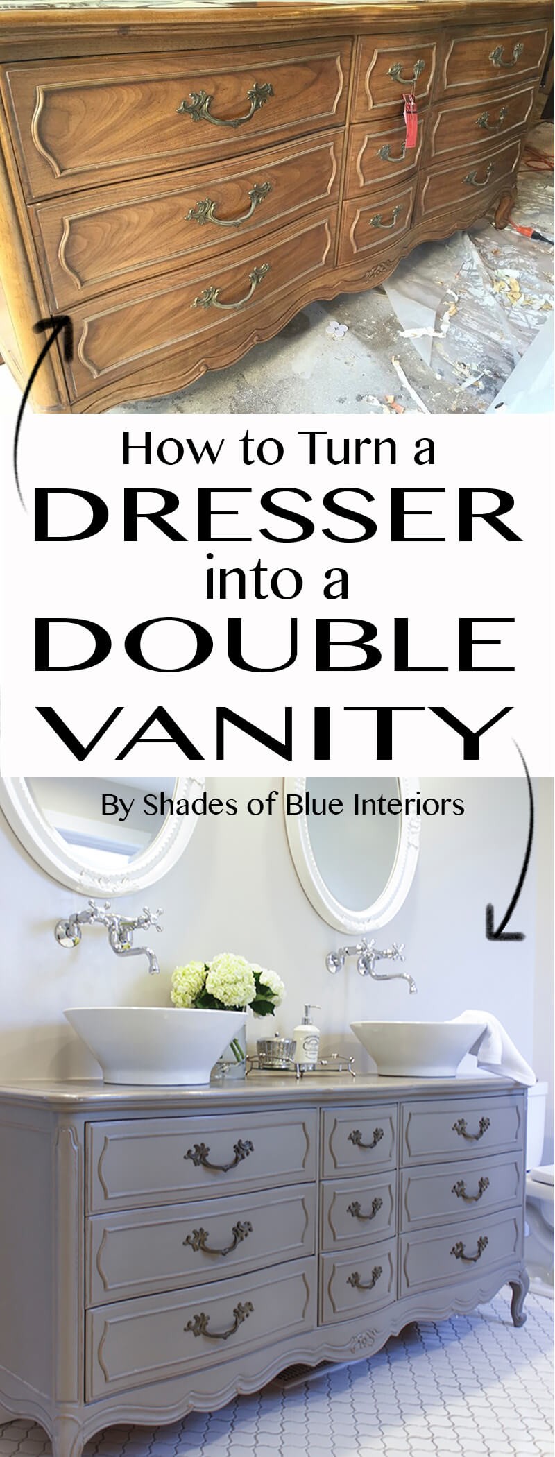 Turn dresser into a double vanity