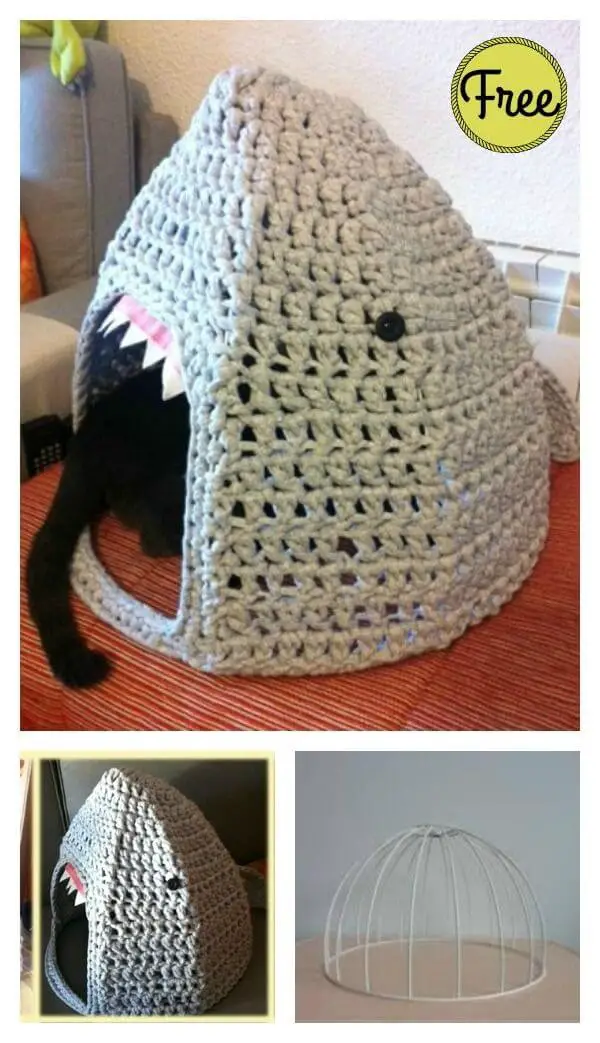 Shark Cat Huse Free Crochet Pattern