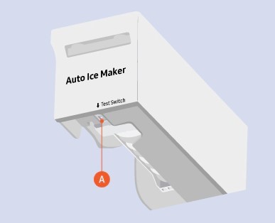Where is the test button on my Samsung ice maker?