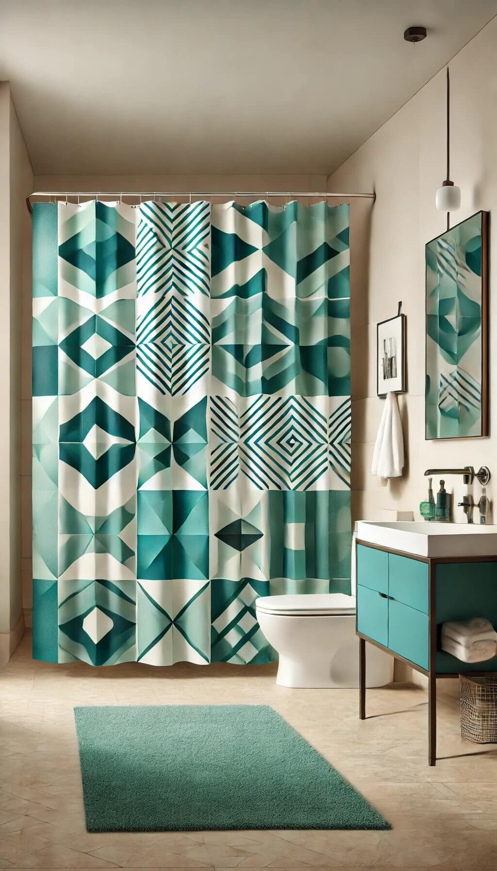 Teal Shower Curtain