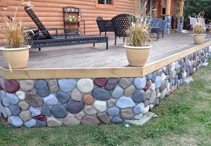 Faux stone deck skirting idea