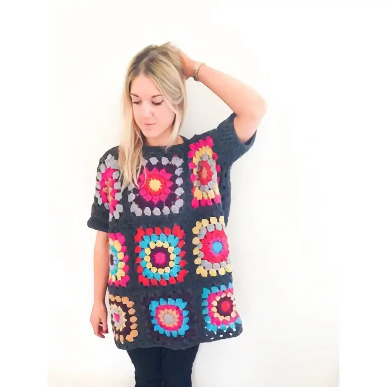 Frank & live Oversized Granny Square jumper Pattern