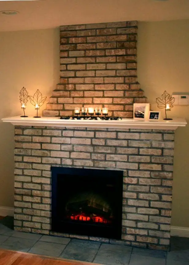 Brick tile fireplace ideas