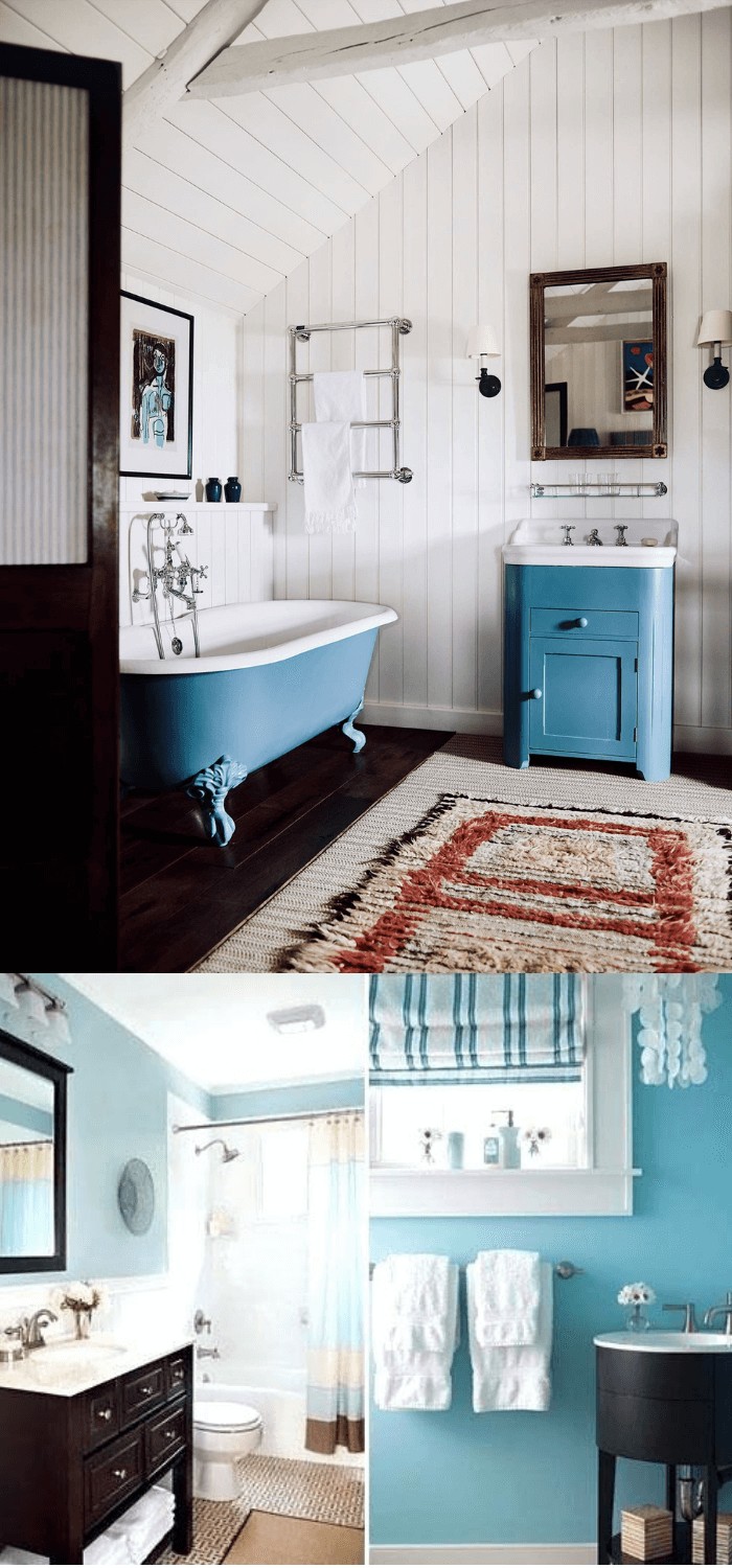 Blue vintage bathroom style