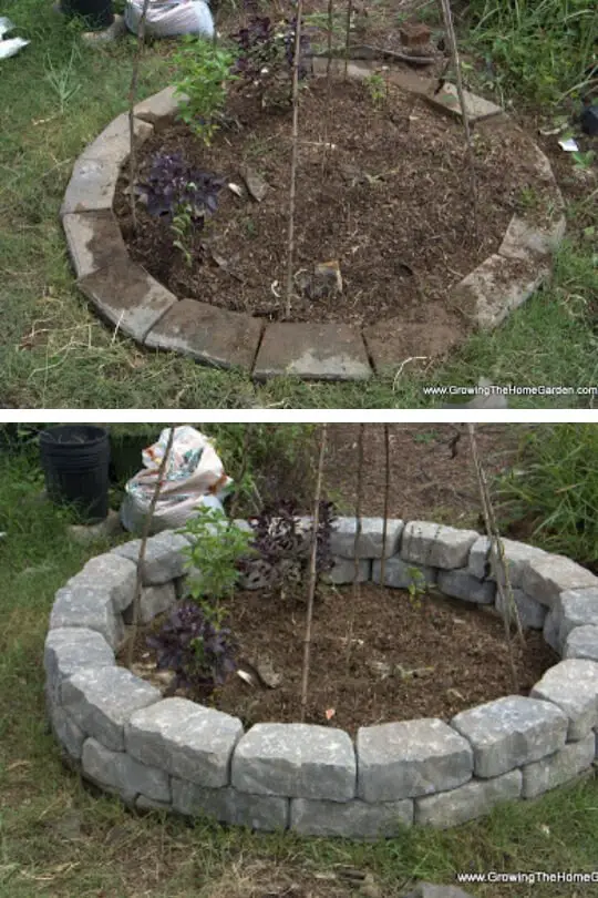 Stone garden bed