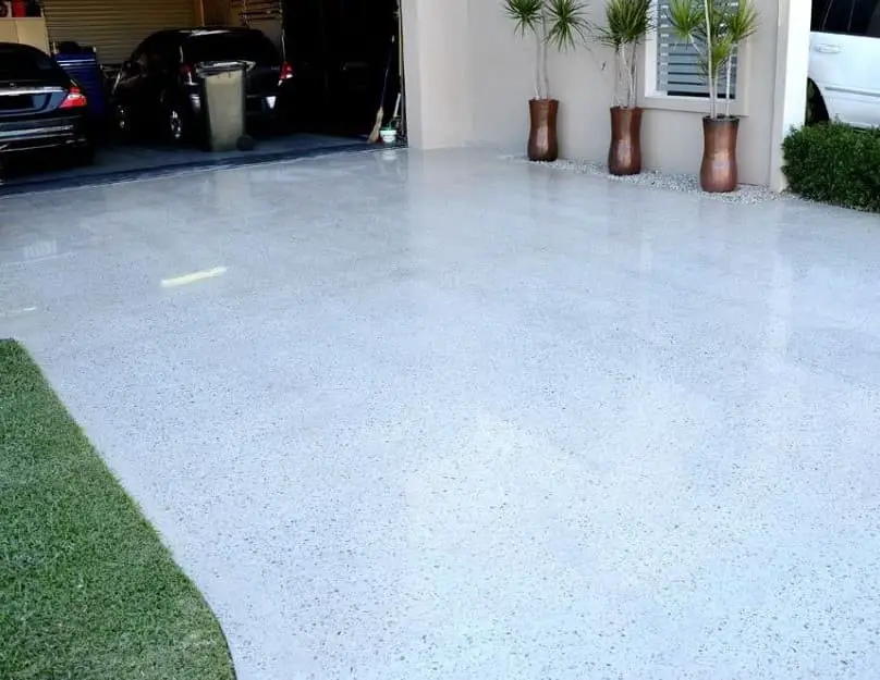 Polished concrete driveway