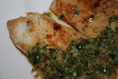 Pan Fried Tilapia with Bonefish Grill’s Chimichurri Sauce