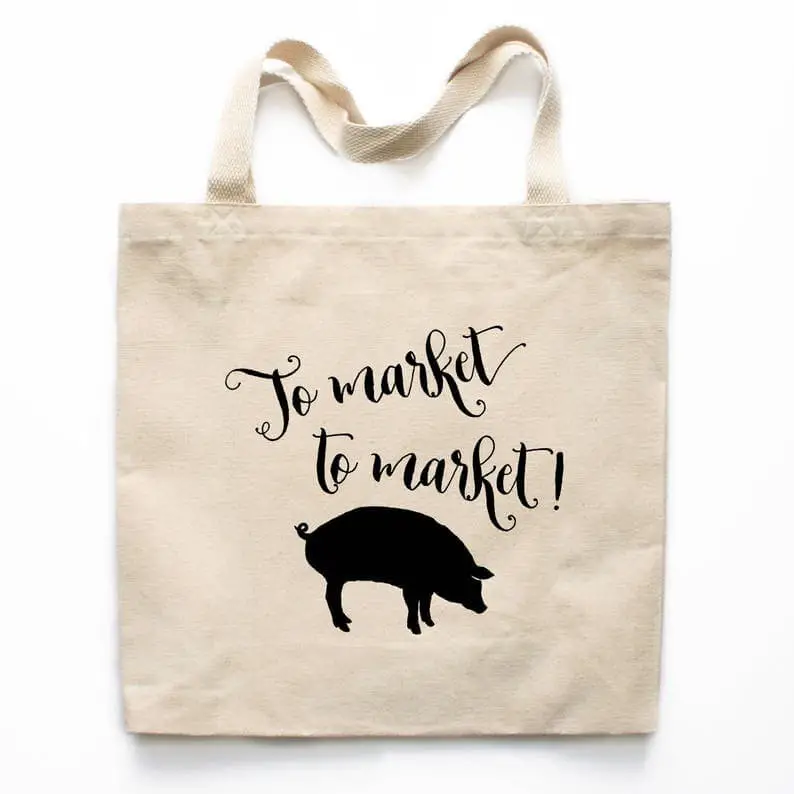 Funny Farmers Market Tote Bag.