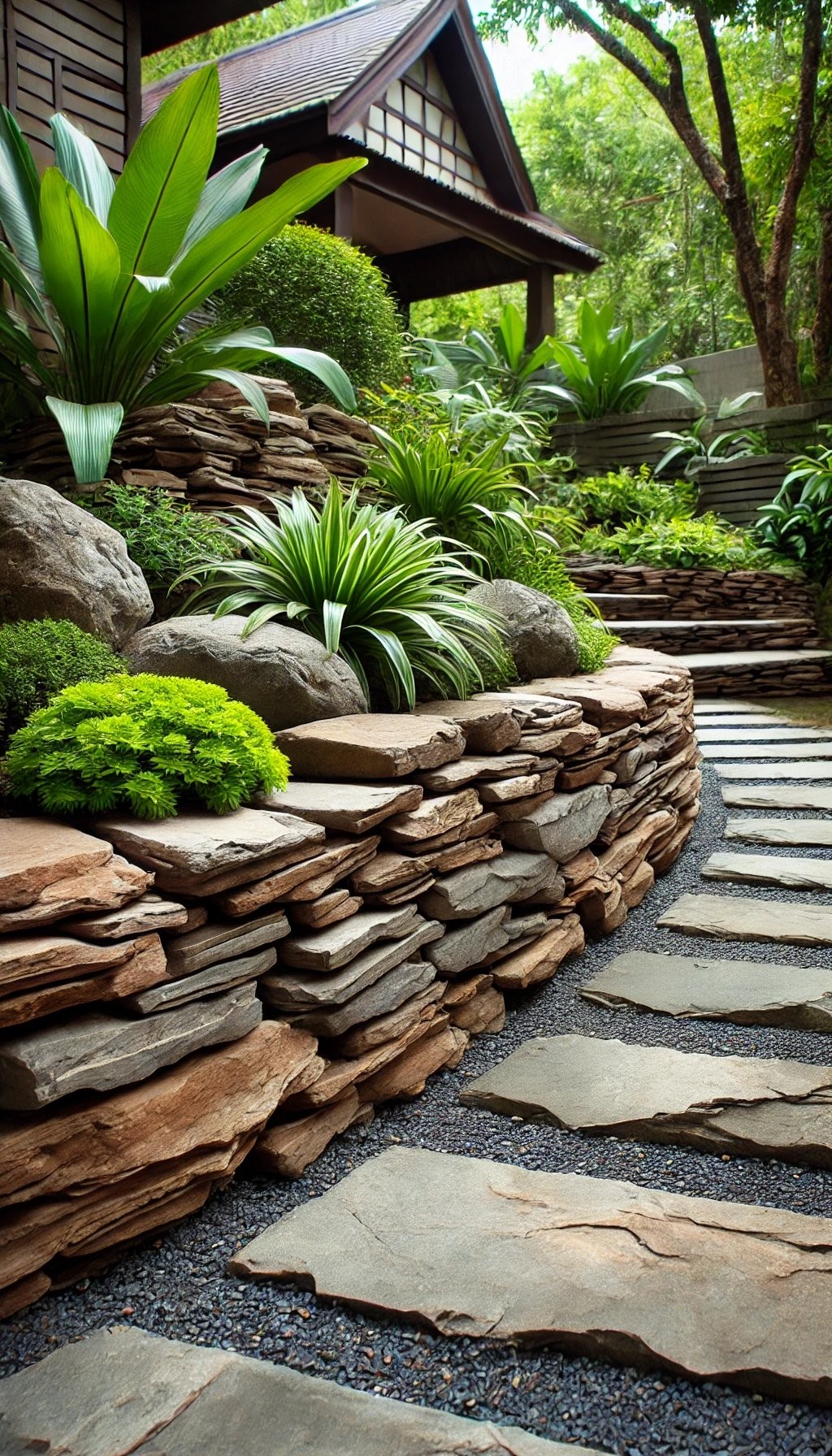 Stacked Stone Edging