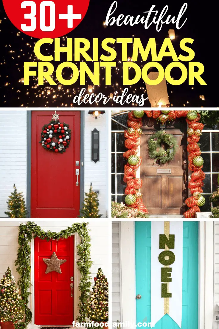 30+ Beautiful Christmas Front Door Decoration Ideas