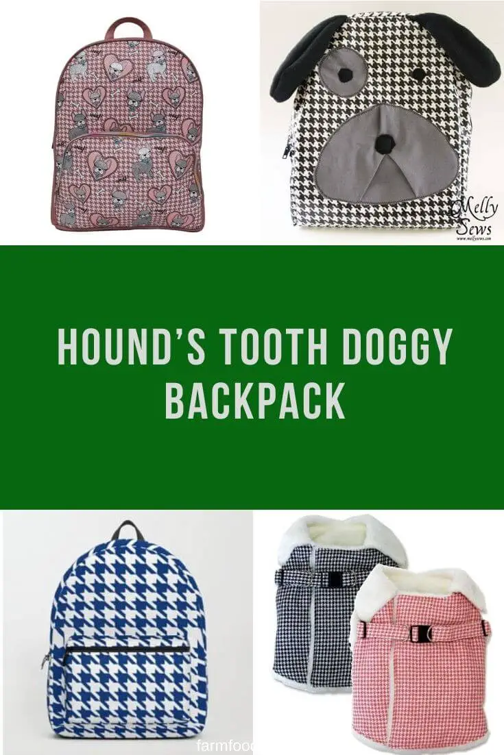 Hound’s Tooth Doggy Backpack