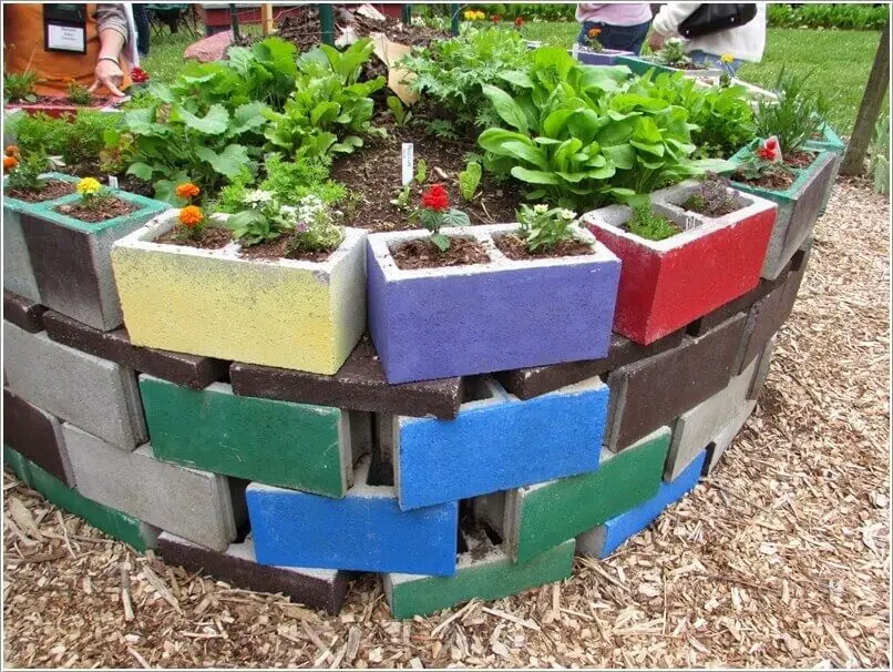 Colorful Block Garden Bed