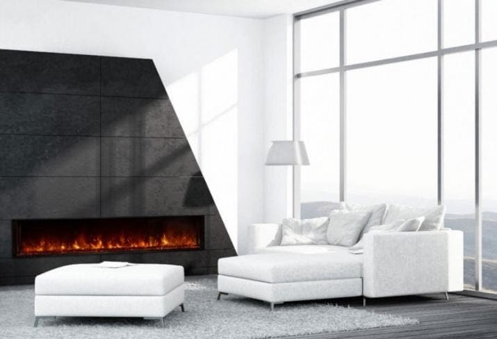 Linear fireplace tile ideas