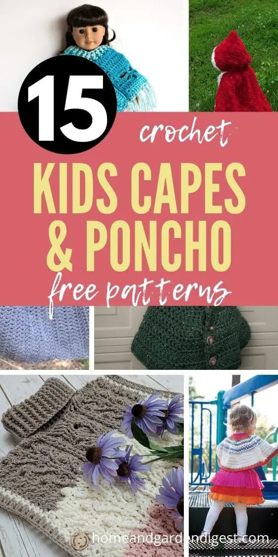 15 Crochet Kids Capes & Poncho Free Patterns