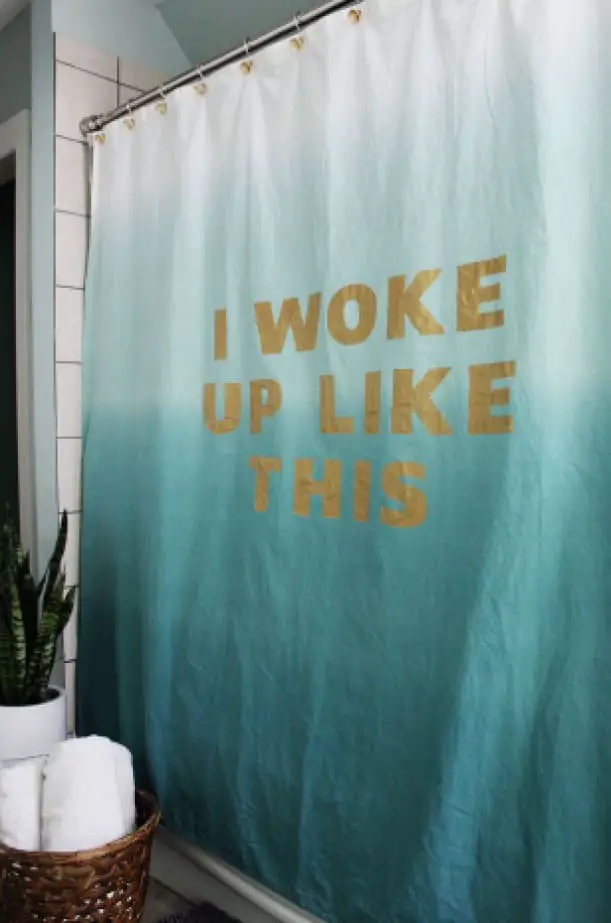 To create a statement with your shower curtain, use all caps.