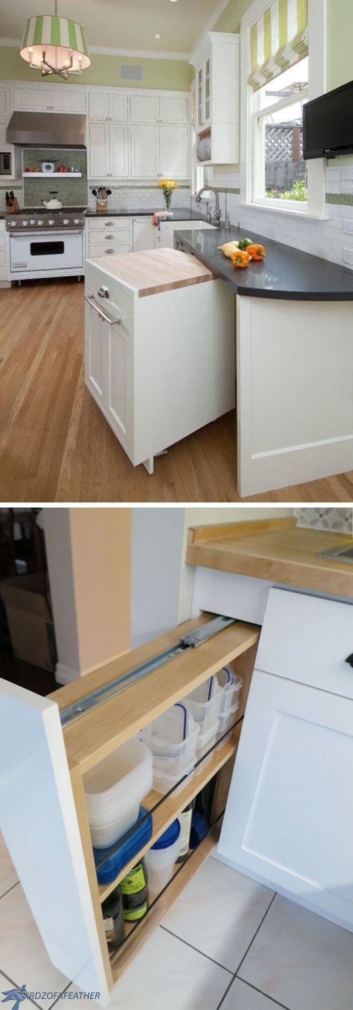 Build a pull-out cabinet to shift anywhere whenever you want