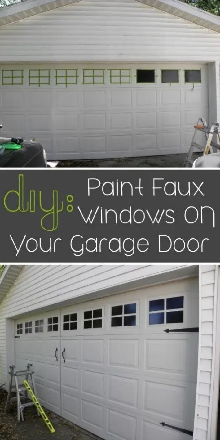 Paint faux windows on your garage door