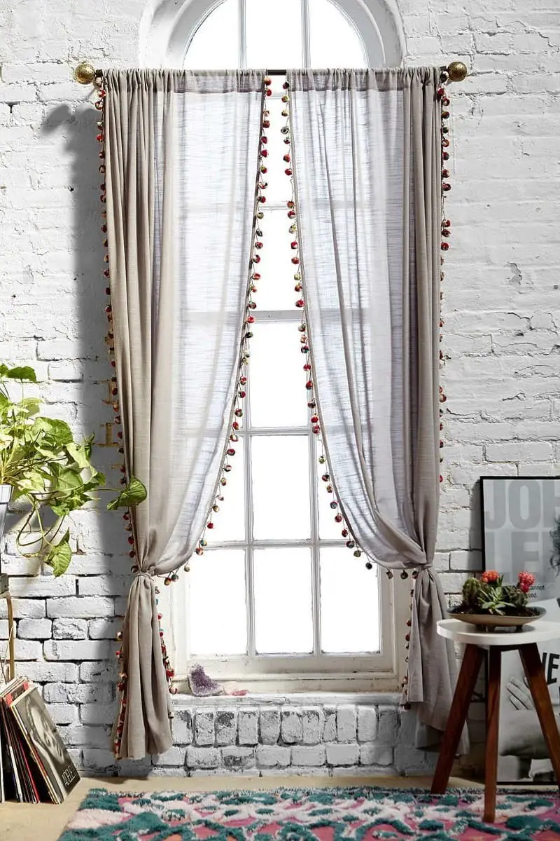 Curtains with pom pom tassels