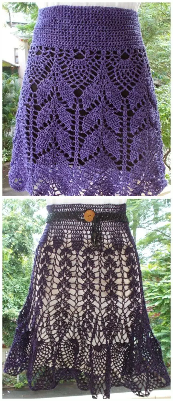 Crochet Leaf Skirt Free Pattern