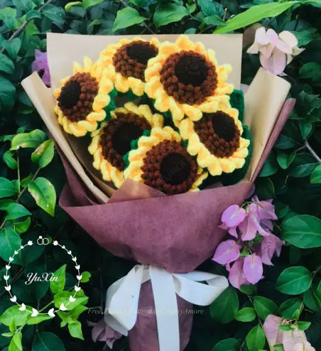 Crochet Sunflower Bouquet Free Pattern