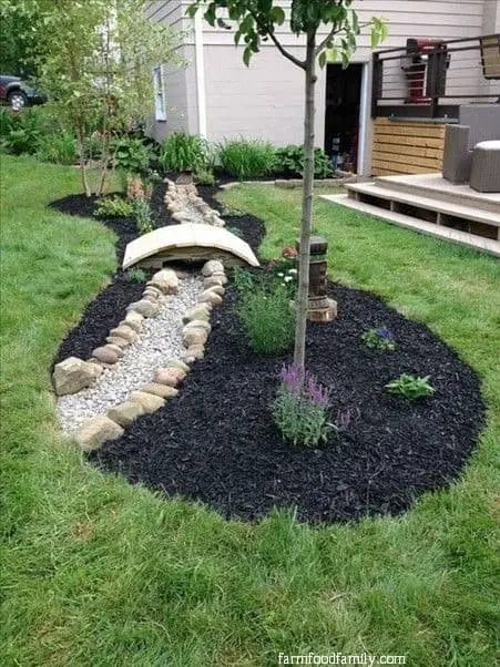 1-4. Rock ditch landscaping