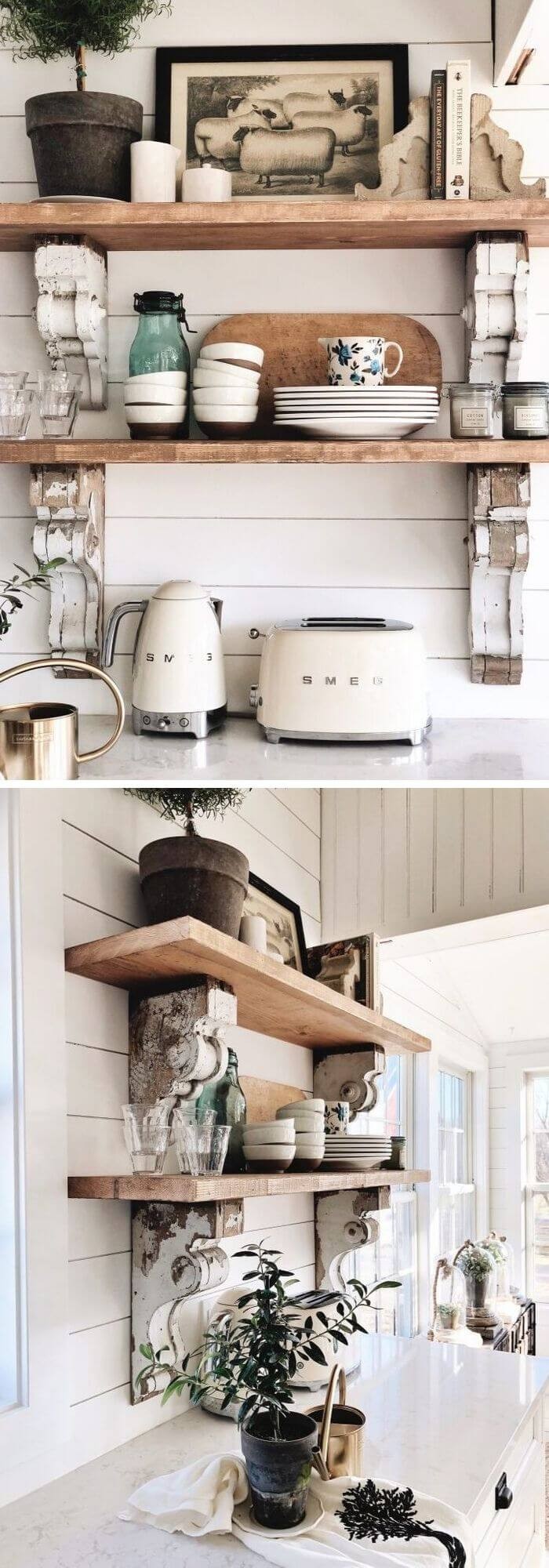 #7. Cottage style kitchen shelf