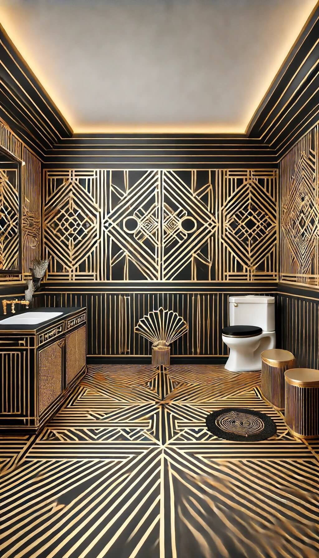 Black and Gold Art Deco Style