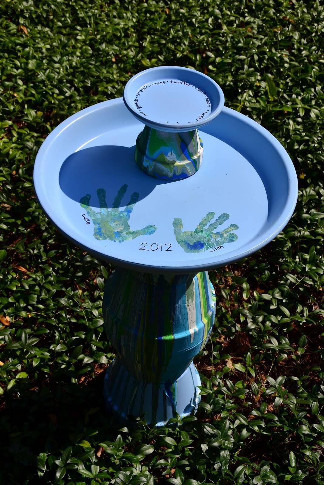 Bird bath garden art project