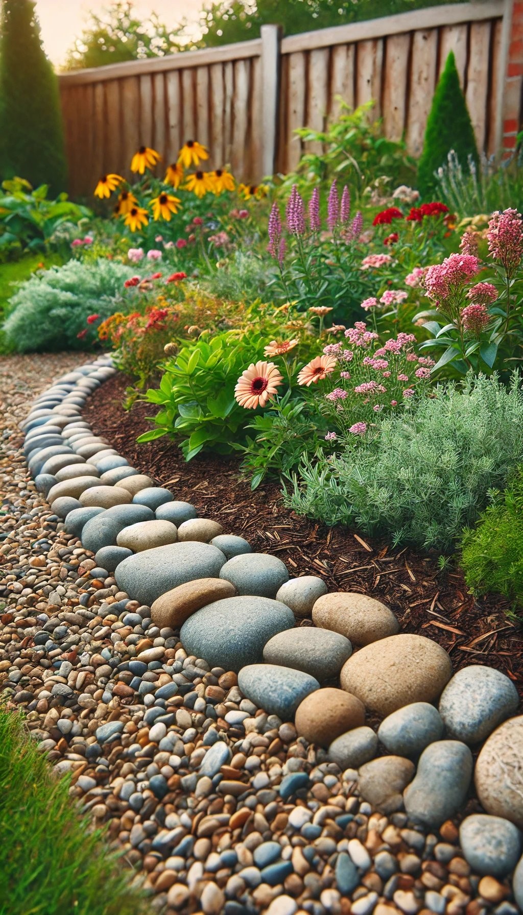 Decorative Pebble Edging