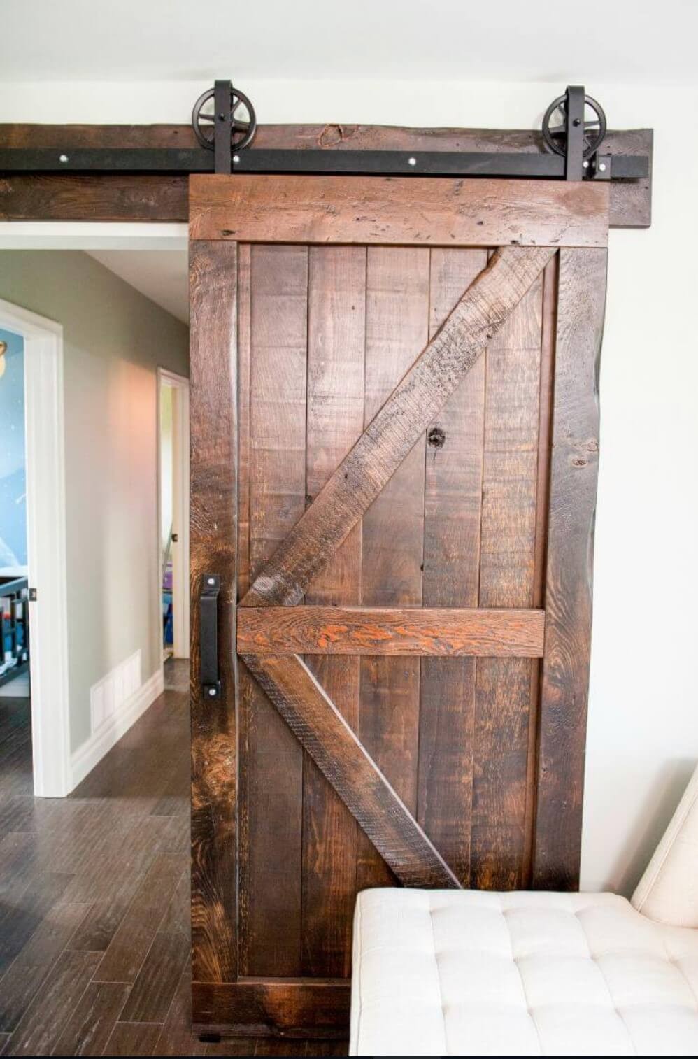 #3. Slide barn door for the laundry room makeover