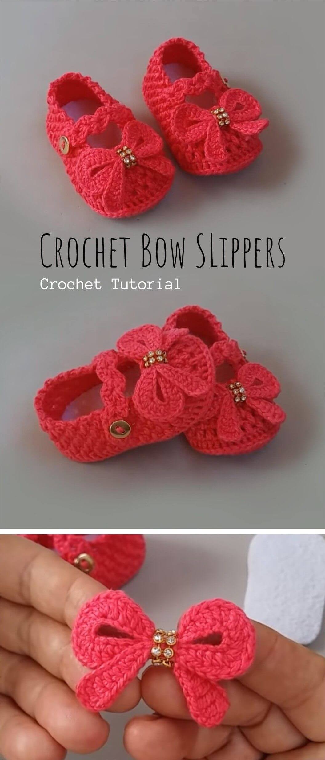 Crochet Bow Baby Bootie Free Pattern