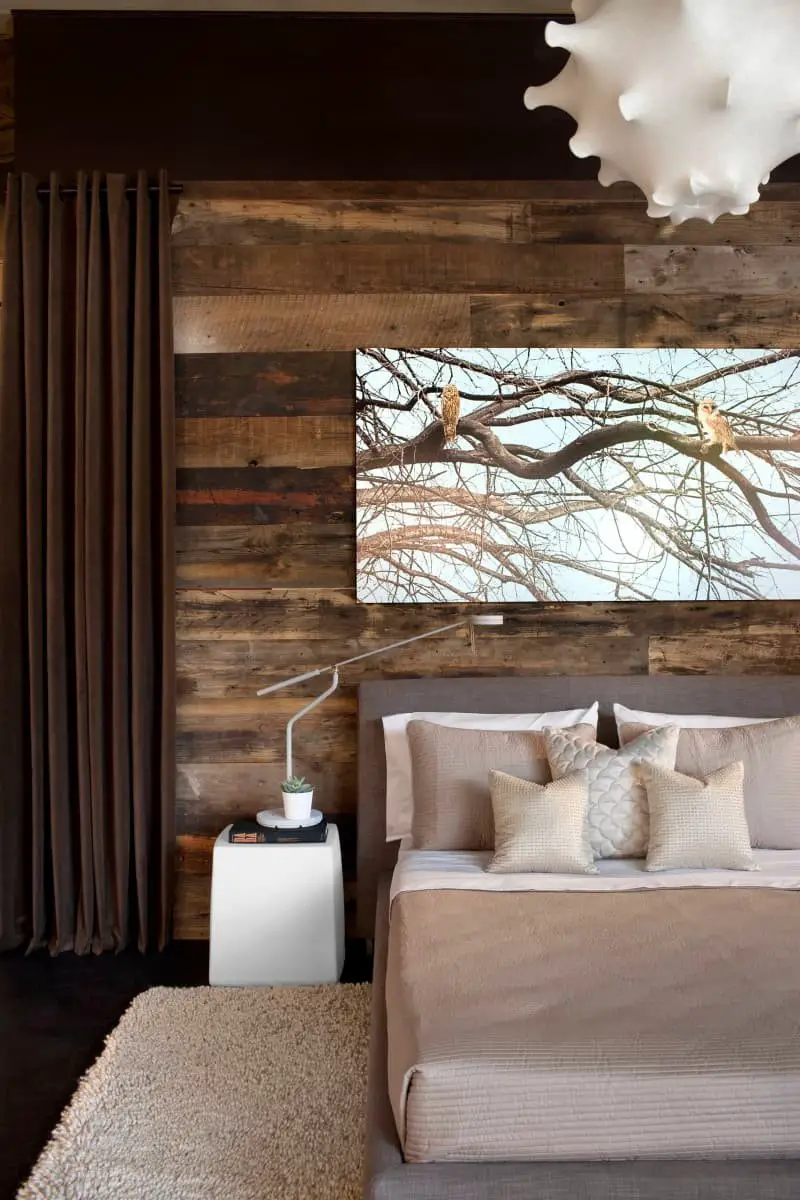 Modern wood accent wall ideas.