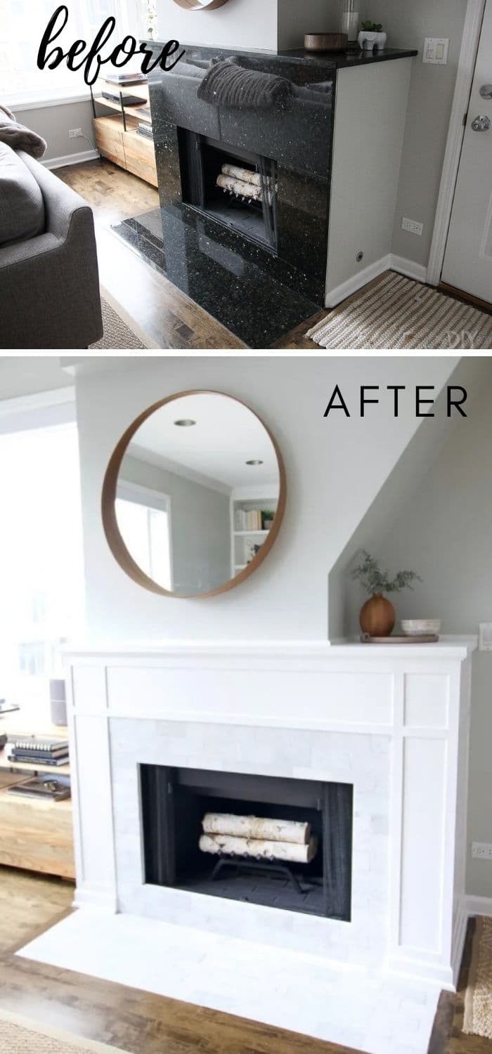 Corner fireplace remodel ideas