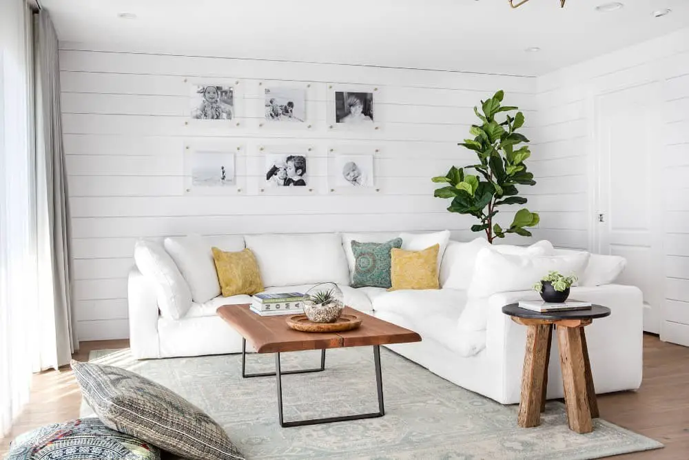 Modern shiplap accent wall ideas.