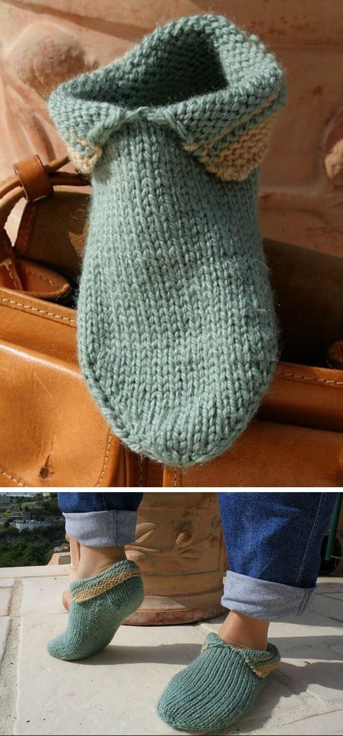 15 Knit Adult Slippers & Boots Free Patterns