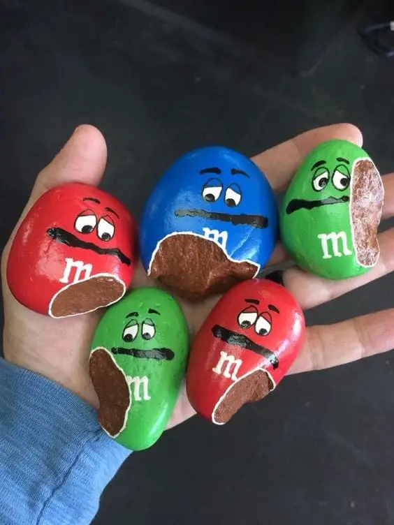 Food and candies painted rocks