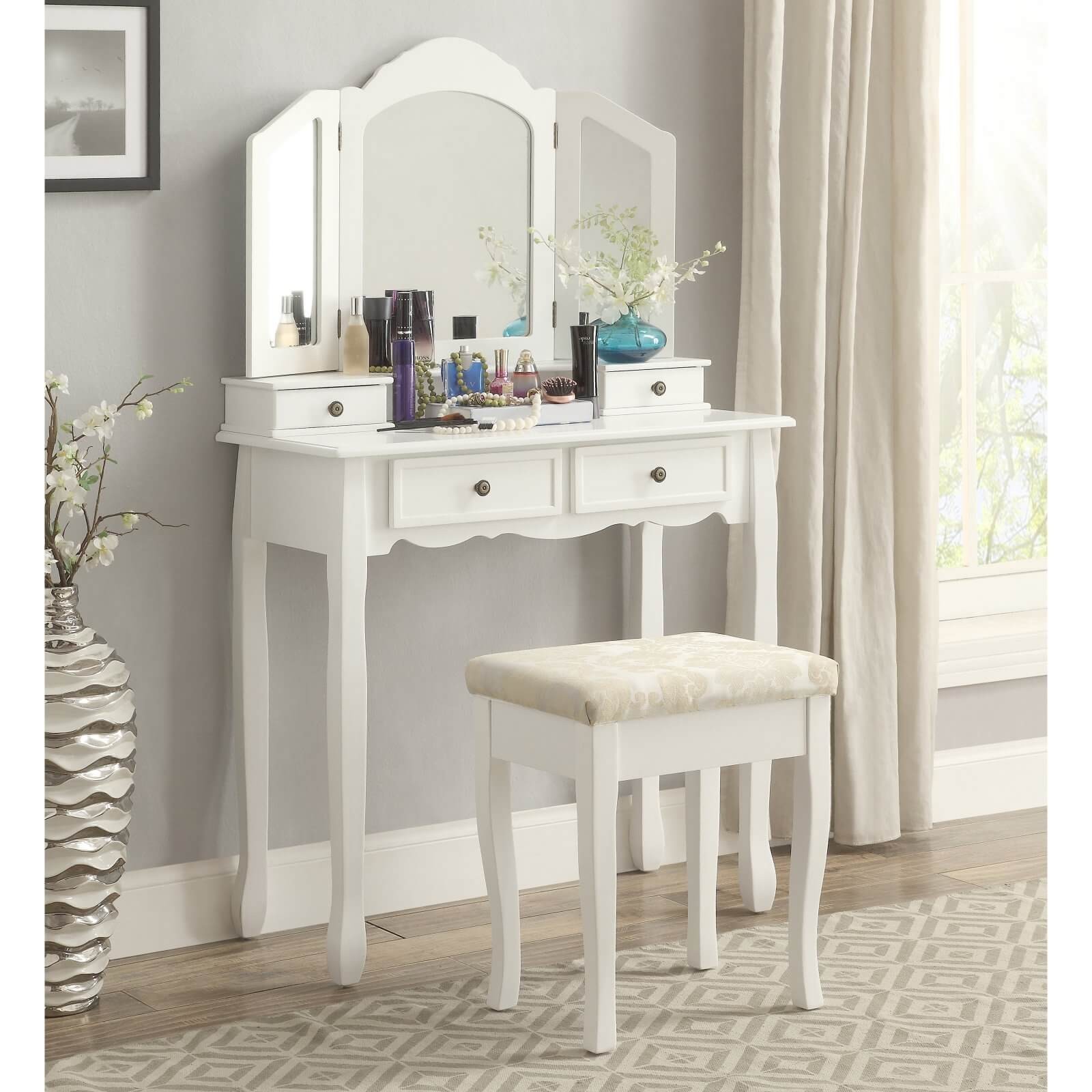 Apply Makeup In Comfort With A Rustic Vanity