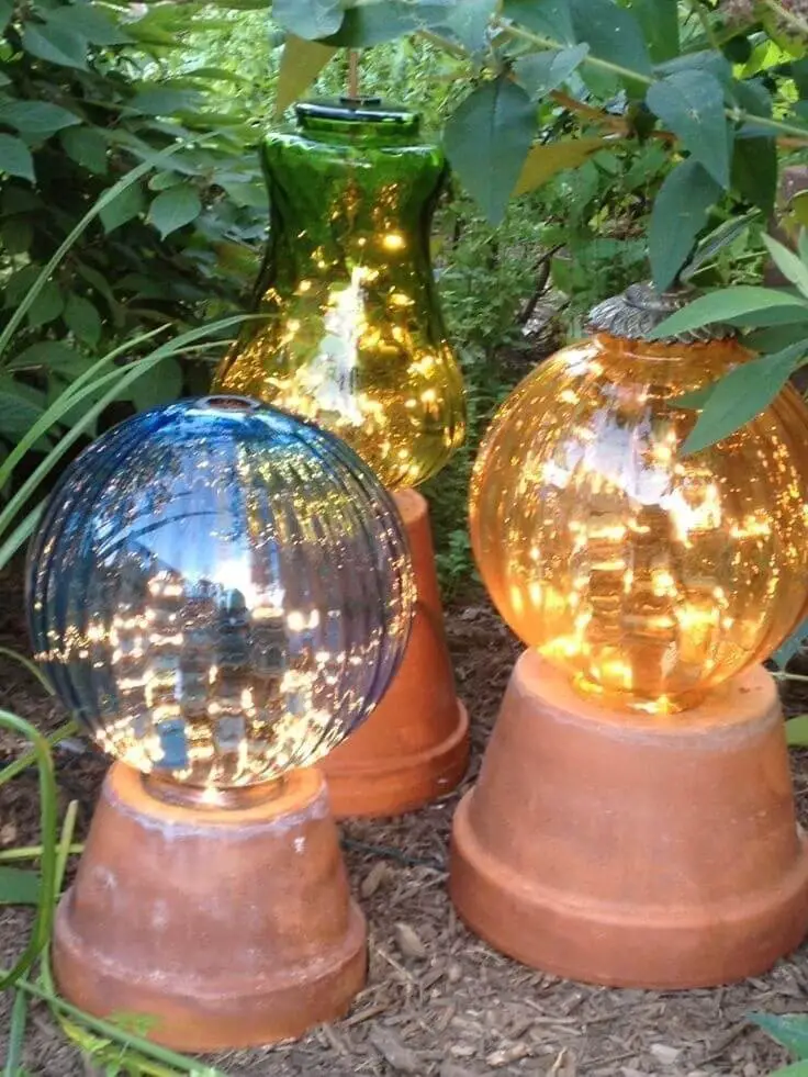 Garden clay pot lights