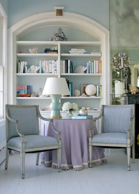 Lavender and mint green.