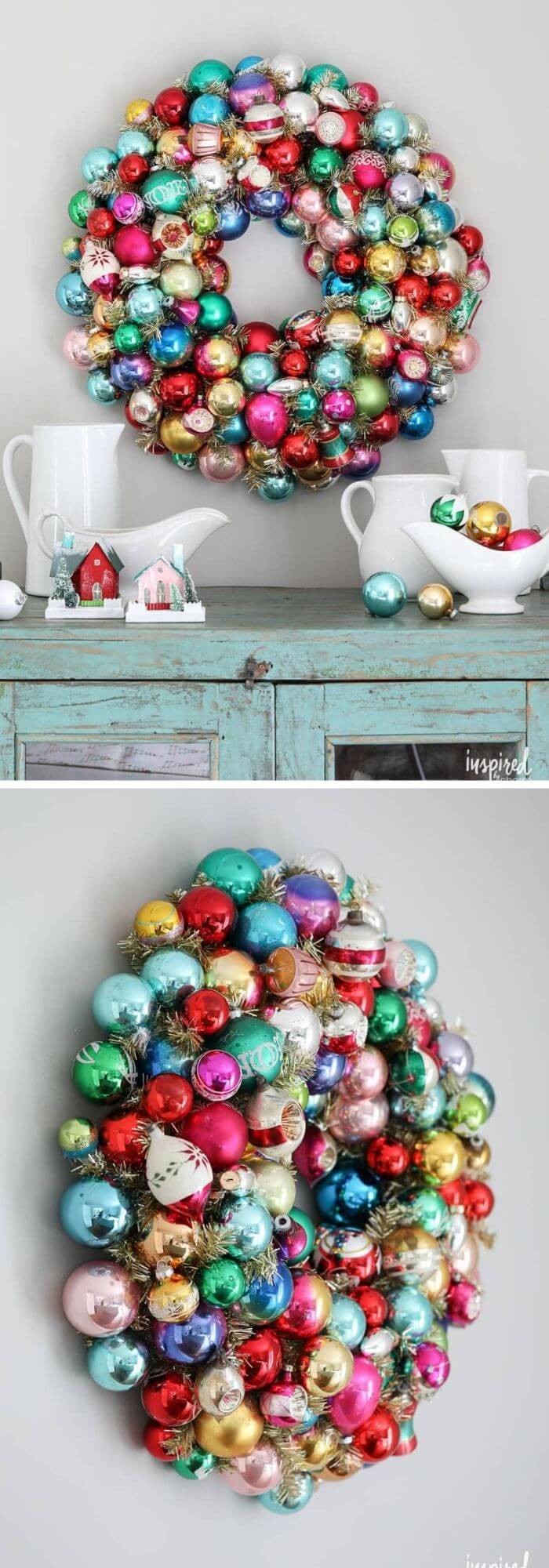 The Christmas ornament wreath