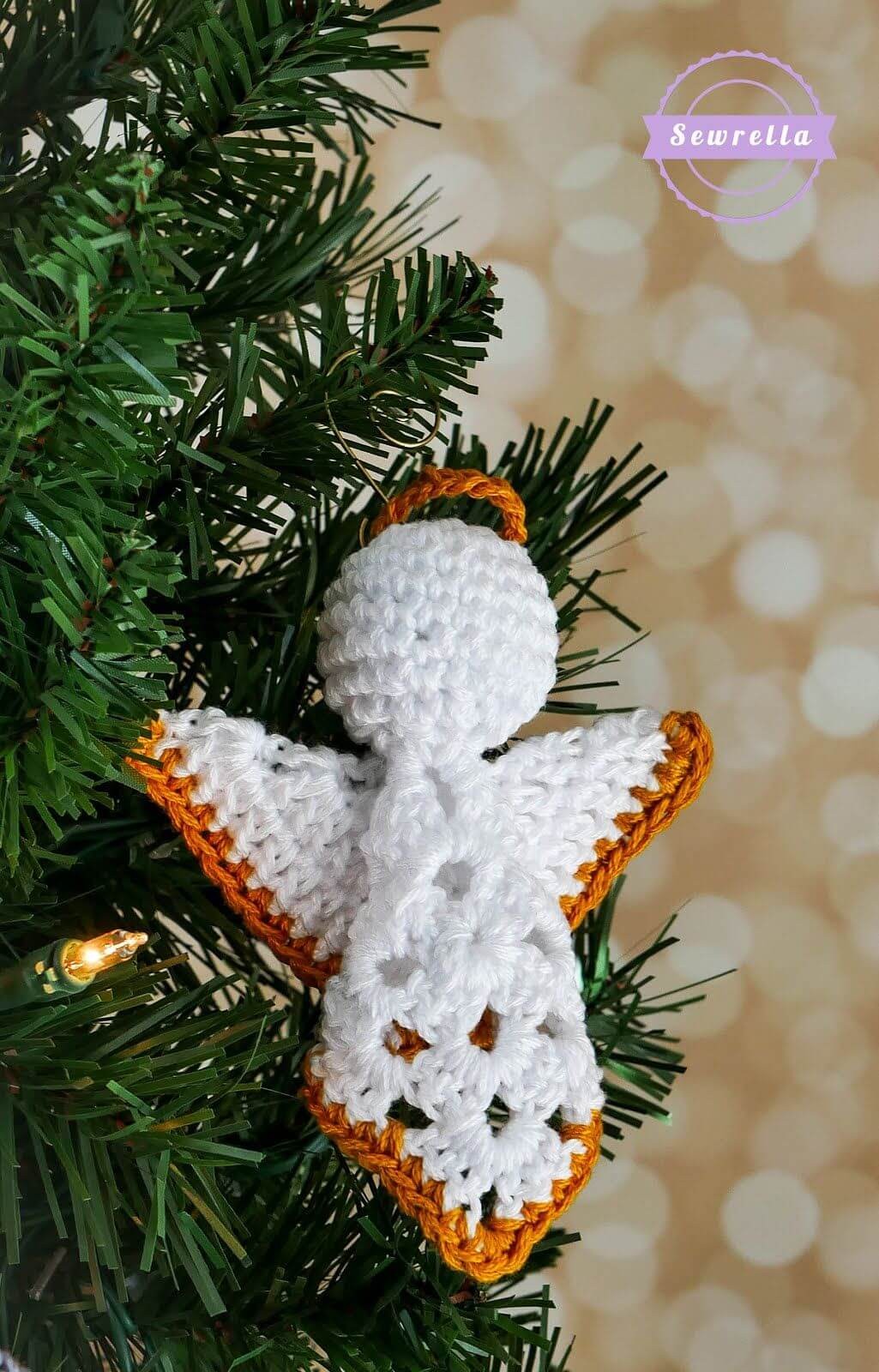 Crochet Granny Square Angel Christmas Ornament